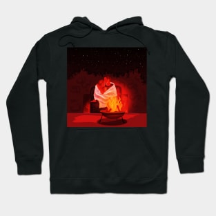 Couple Campfire Cozy Lovers Embrace Together Hoodie